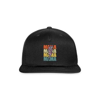 Lightning Bolt Leopard Cheetah Print Multi Color - Snapback Baseball Cap - black - Front