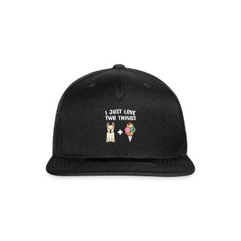 Ice Cream And Cream French Bulldog - Snapback Baseball Cap - black - Front