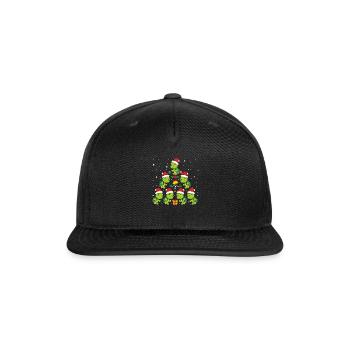 Chistmas Season Turtle Reptile Christmas Tree - Snapback Baseball Cap - black - Front