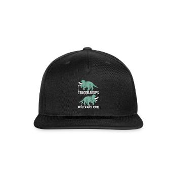 Triceratops Dinosaur Lover Prehistoric Dino - Snapback Baseball Cap - black - Front