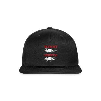 Triceratops Dinosaur Lover Prehistoric Dino - Snapback Baseball Cap - black - Front