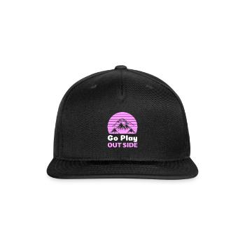 Go_Play Outside - Snapback Baseball Cap - black - Front