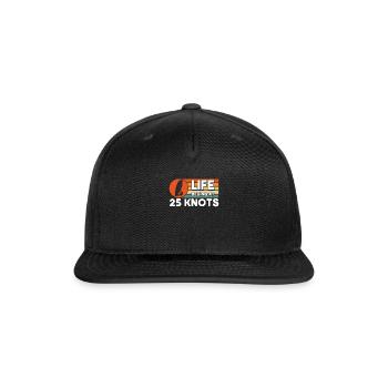 Windsurfing Surfboard Kite Gift for Windsurfer - Snapback Baseball Cap - black - Front