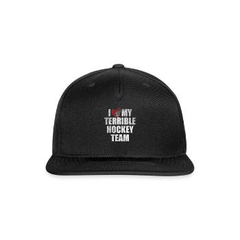 I love my terrible hockey team broken heart - Snapback Baseball Cap - black - Front