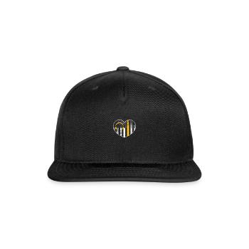 911 Dispatcher USA American Heart Flag - Snapback Baseball Cap - black - Front