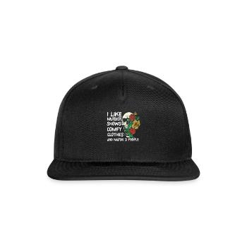 I Like Murder Shows Comfy Clothes And 3 People - Snapback Baseball Cap - black - Front