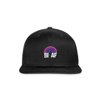 Bi AF Bisexual Pride Flag Rainbow - Snapback Baseball Cap - black - Front