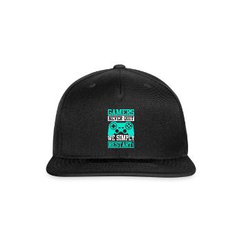 GAMERS NEVER QUIT WE SIMPLY RESTART - Snapback Baseball Cap - black - Front