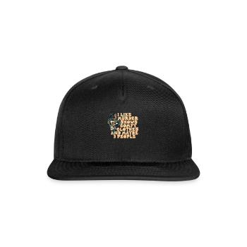 I Like Murder Shows Comfy Clothes And 3 People - Snapback Baseball Cap - black - Front