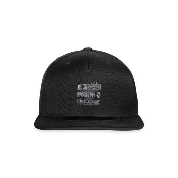 I Like Horror Movies Comfy Clothes - Snapback Baseball Cap - black - Front
