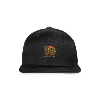 I Like Murder Shows Comfy Clothes And 3 People - Snapback Baseball Cap - black - Front