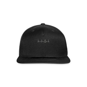 Pine Tree. Heart. Love. EKG. Pulse. Beat. - Snapback Baseball Cap - black - Front