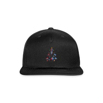 Chistmas Season Ice Hockey Christmas Tree - Snapback Baseball Cap - black - Front