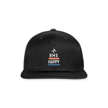 BMX BMX Makes Meh Happy You Not Much - Snapback Baseball Cap - black - Front