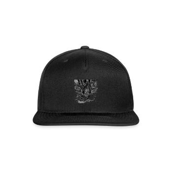 cat face - Snapback Baseball Cap - black - Front
