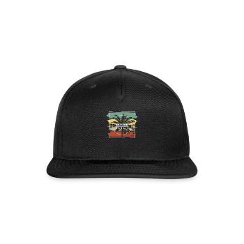 North Shore Oahu Hawaii Artistic Palm Tree Retro - Snapback Baseball Cap - black - Front