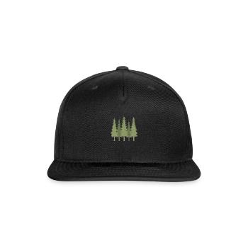 Forest Pine Trees - Snapback Baseball Cap - black - Front