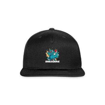 Bowlosaurus Dinosaur Paleontology Prehistoric Dino - Snapback Baseball Cap - black - Front