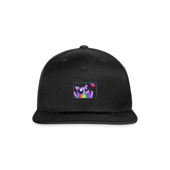 Cat Rainbow Excitement - Snapback Baseball Cap - black - Front