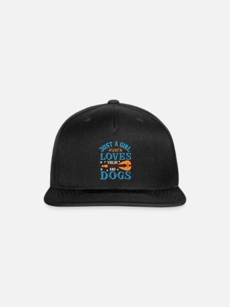 Violin player loves dogs girl - Snapback Baseball Cap - black