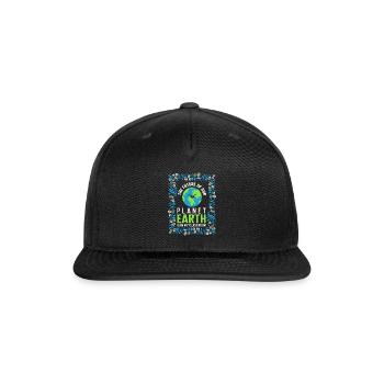 Earth Shirt, The Future Of The Planet Earth - Snapback Baseball Cap - black - Front
