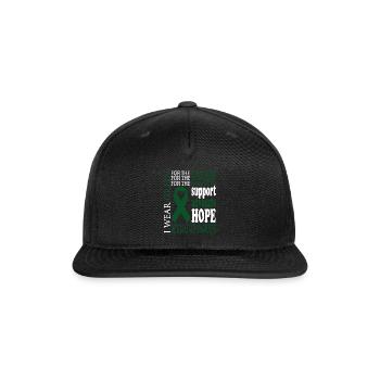 Mental Health Green Ribbon Mental Health Awareness - Snapback Baseball Cap - black - Front