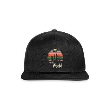 Travel The World - Snapback Baseball Cap - black - Front