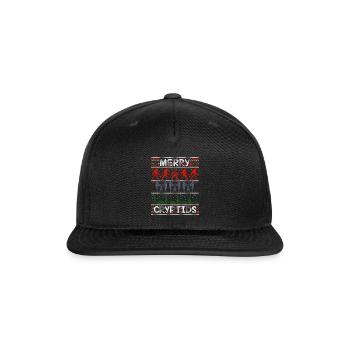 Merry Cryptids Ugly Sweater - Snapback Baseball Cap - black - Front