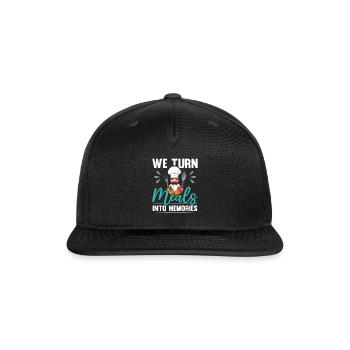 Catering Service Caterer Food Chef Waiter - Snapback Baseball Cap - black - Front