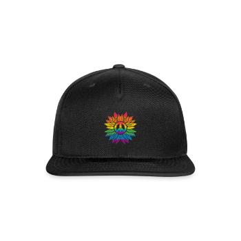 Rainbow Sunflower Love Is Love LGBT Gay Lesbian - Snapback Baseball Cap - black - Front