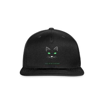 "This is My Costume" Cat Face - Snapback Baseball Cap - black - Front