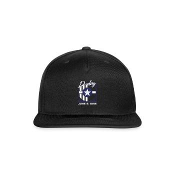 World War II Shirt, D-Day June 6, 1944 Tee, - Snapback Baseball Cap - black - Front