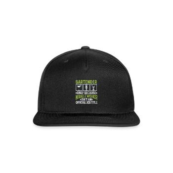 Bartender Gift Mixologist Job Waiter Bartender - Snapback Baseball Cap - black - Front