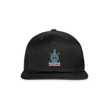 Happy Birthday Mothman! Mothman Birthday Cartoon - Snapback Baseball Cap - black - Front