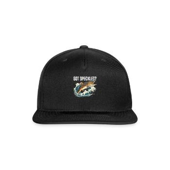 Speckled Trout Fish Fisher Fisherman Fishing - Snapback Baseball Cap - black - Front