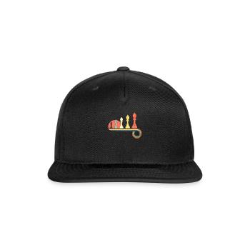 Chess Piece Bishop Vintage Sunset Rainbow Color - Snapback Baseball Cap - black - Front