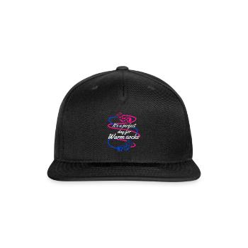 Warm Winter Socks Sock Wool Socks - Snapback Baseball Cap - black - Front