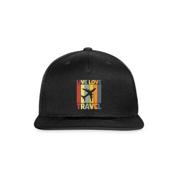 Live Love Travel - Snapback Baseball Cap - black - Front