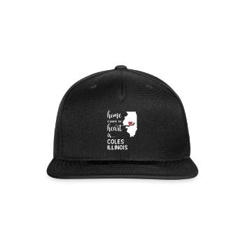Coles County Illinois Is Where My Heart Is Gift - Snapback Baseball Cap - black - Front