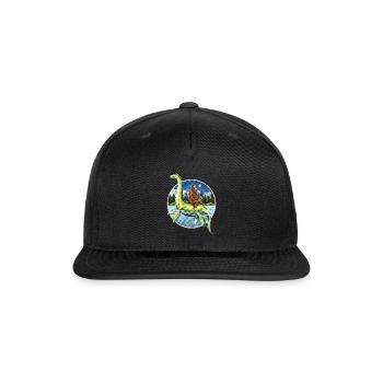 Bigfoot Loch Ness Monster Fishing - Snapback Baseball Cap - black - Front