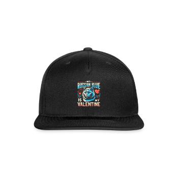 Russian Blue Cat Love Cute Valentine's for Cat lov - Snapback Baseball Cap - black - Front