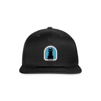 Meh Cat Meow Kitty Kawaii Anime T Shirt - Snapback Baseball Cap - black - Front