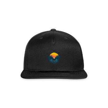 Sunset Silhouette With Pine Trees - Snapback Baseball Cap - black - Front