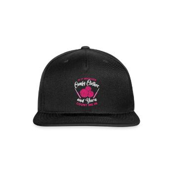 involves clothes Crocheting Crochet Premium - Snapback Baseball Cap - black - Front