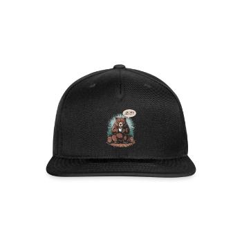 Bearly Awake Without Coffee Funny Bear - Snapback Baseball Cap - black - Front