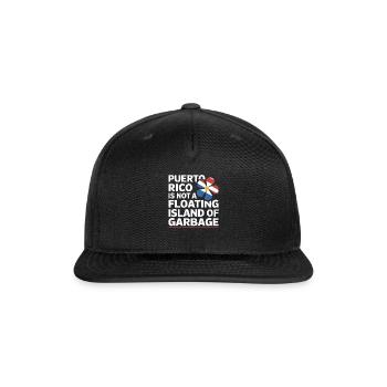 Puerto Rico Is Not Floating Island Graphic - Snapback Baseball Cap - black - Front