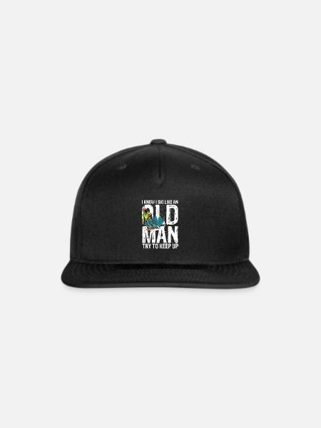 I know i ski like an old man try to keep up - Snapback Baseball Cap - black