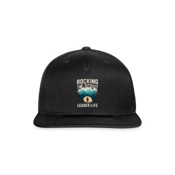 Scout Leader Scouting Campfire Camping Tent - Snapback Baseball Cap - black - Front