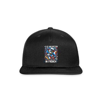French Language Teacher Education France Teaching - Snapback Baseball Cap - black - Front