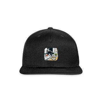 Moonlit Cat Noodle Quest - Snapback Baseball Cap - black - Front